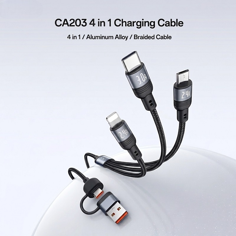 Yesido 4合1 15W USB 充電線 CA203 1.2m