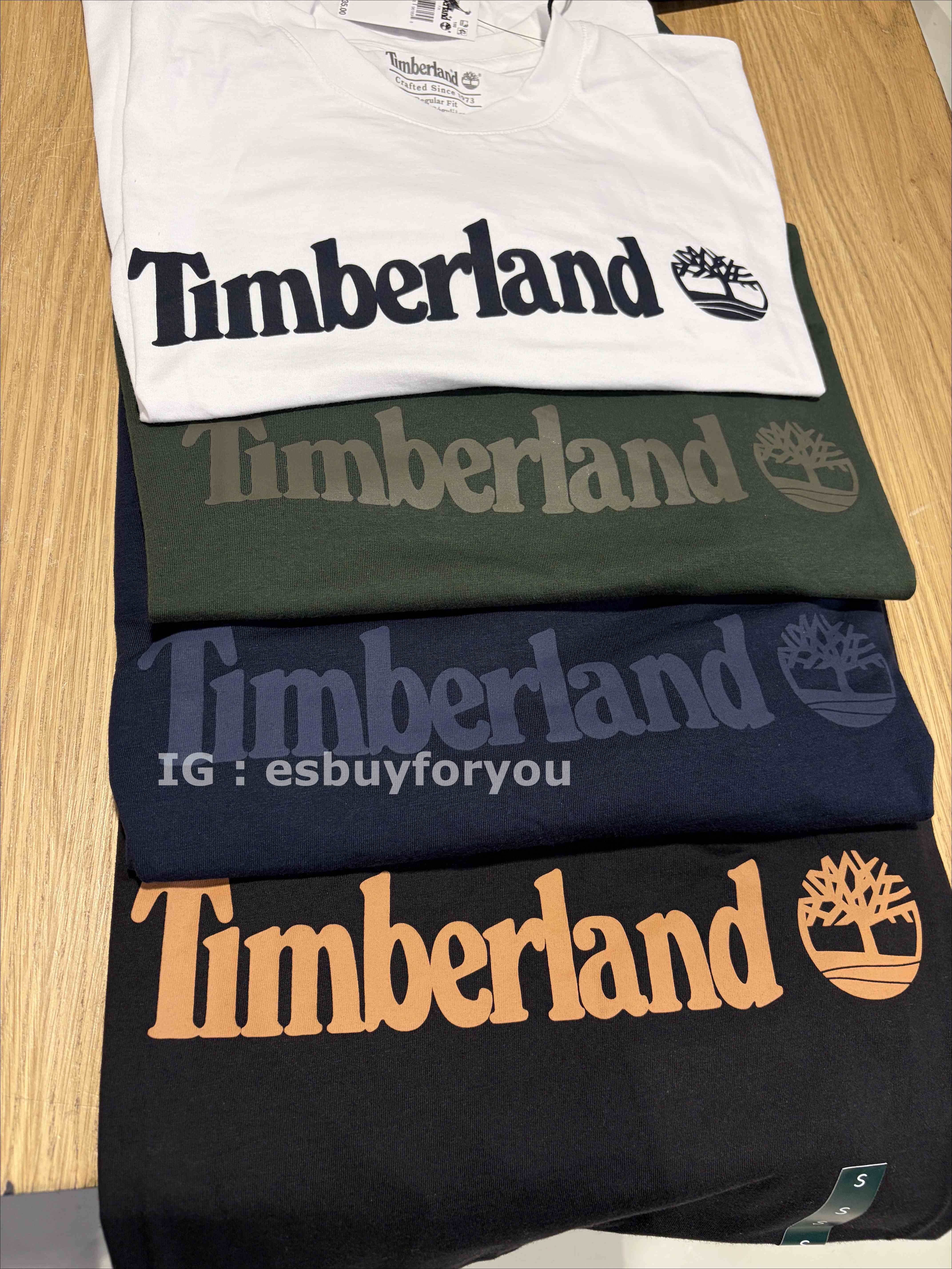 Timberland 大人 厚領口 經典字樣 短TEE (4色)