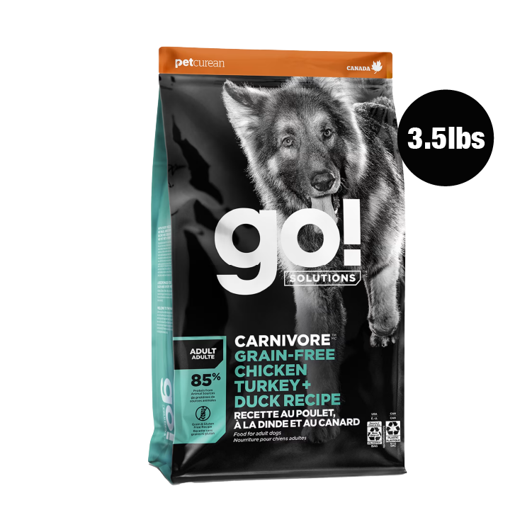 Go! Solutions 活力營養系列－無穀物 雞肉+火雞+鴨肉 成犬配方3.5lbs