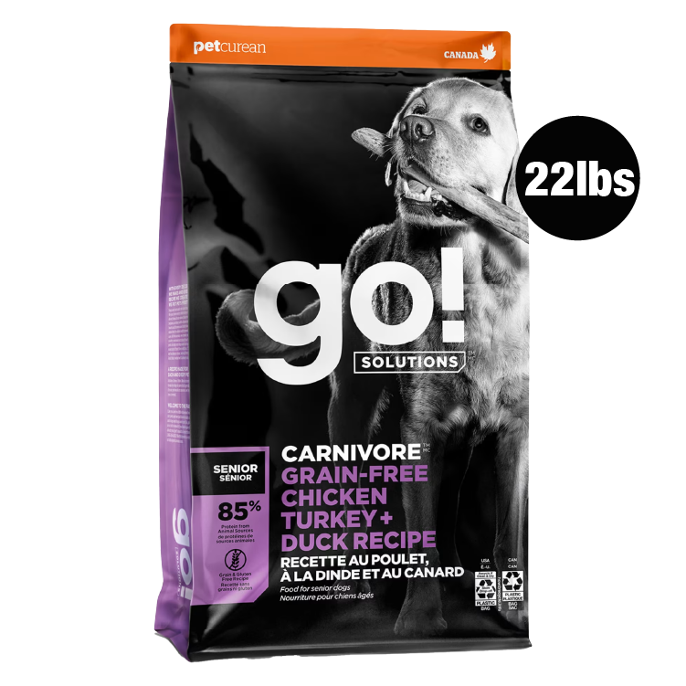 Go! Solutions 活力營養系列－無穀物 雞肉+火雞+鴨肉 老齡犬配方22lbs