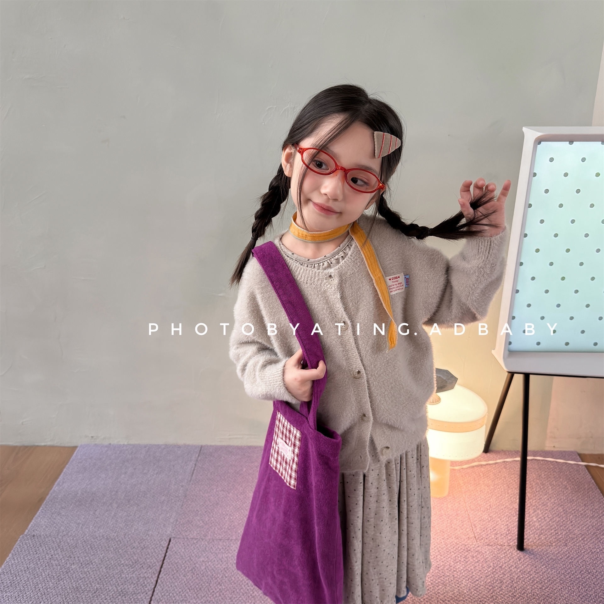 小標毛絨針織外套