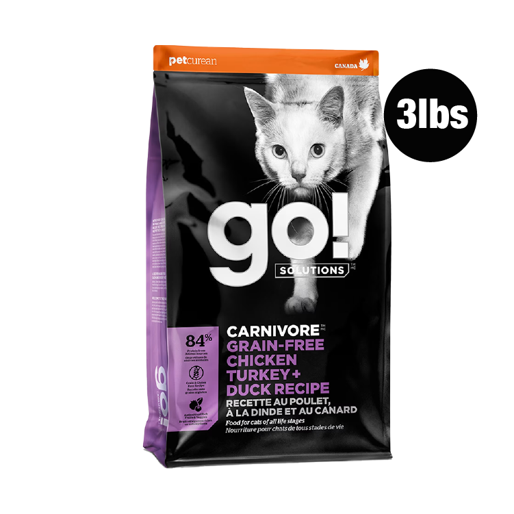 Go! Solutions 活力營養系列無穀物 雞肉＋火雞＋鴨肉 貓糧配方3lbs