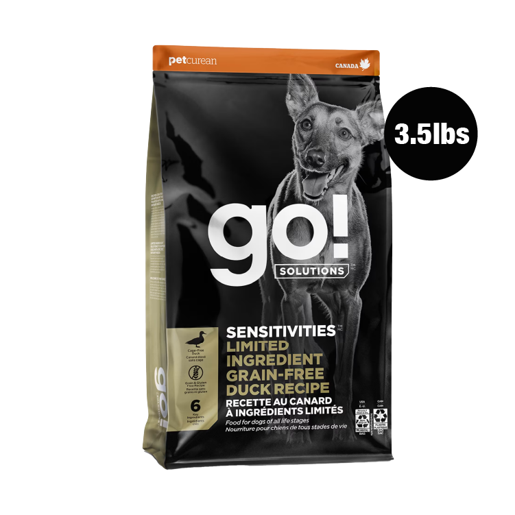 Go! Solutions低敏系列-單⼀肉源 無穀物 鴨肉 狗糧配方 3.5lbs