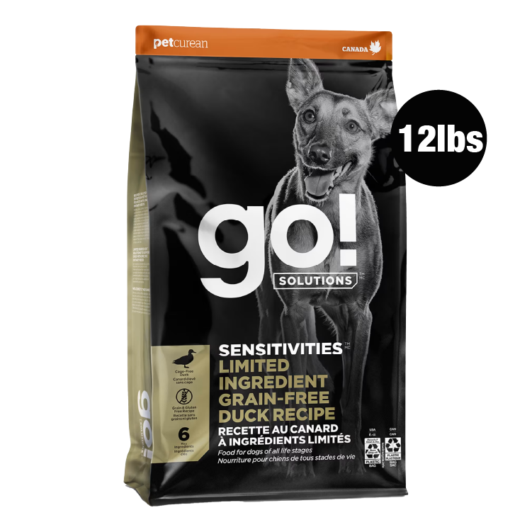 Go! Solutions低敏系列-單⼀肉源 無穀物 鴨肉 狗糧配方 12lbs