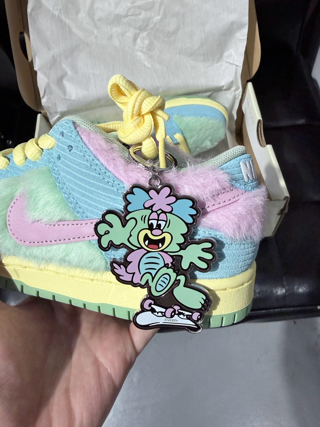 Verdy x Nike Dunk SB 絕版聯名 燈芯絨 糖果配色毛毛低筒