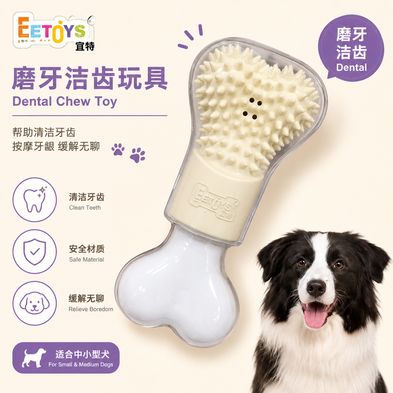 EETOYS INTERACTIVE DENTAL CHEW AND  FETCH TOY