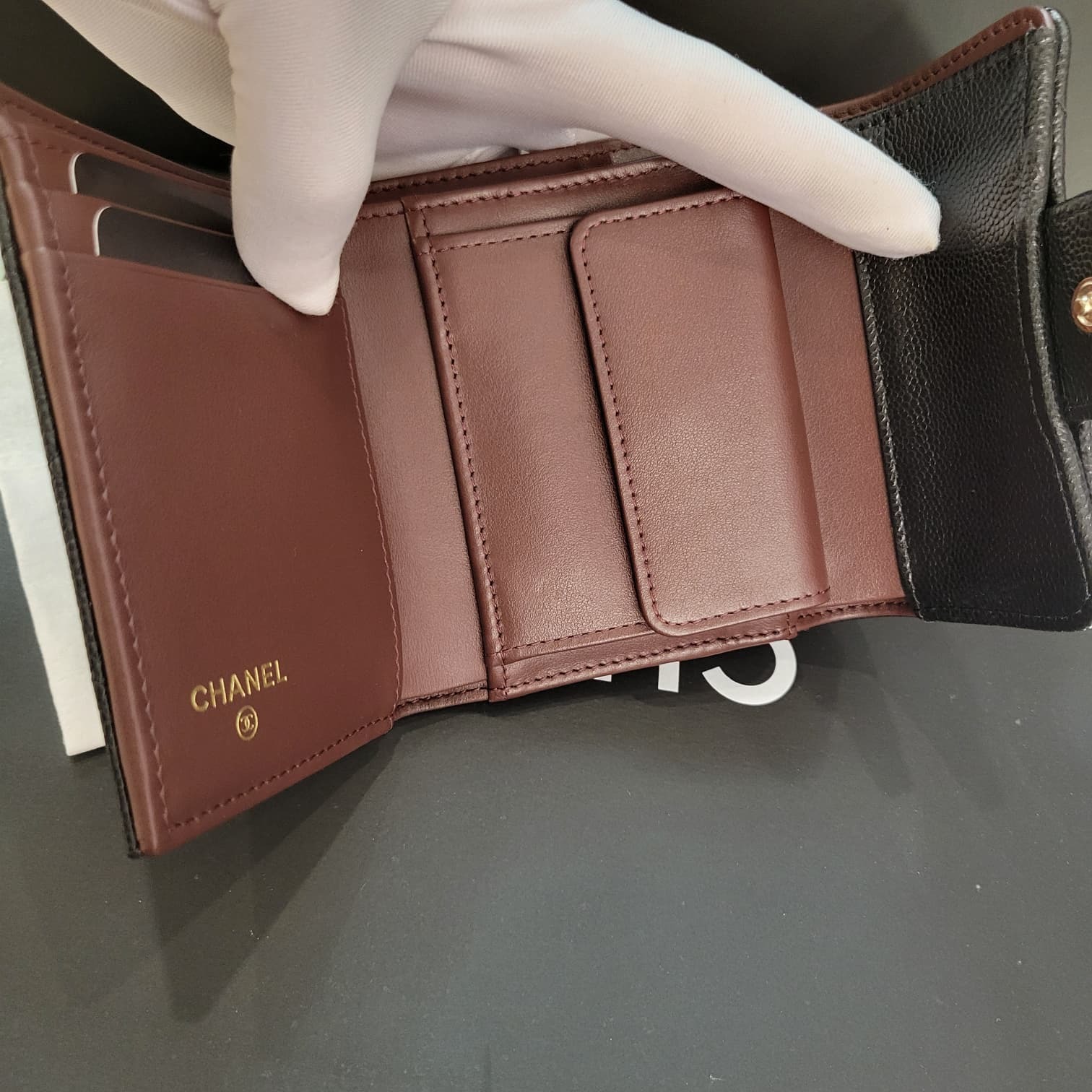 CHANEL AP0229 SMALL FLAP WALLET BLACK/GOLD
