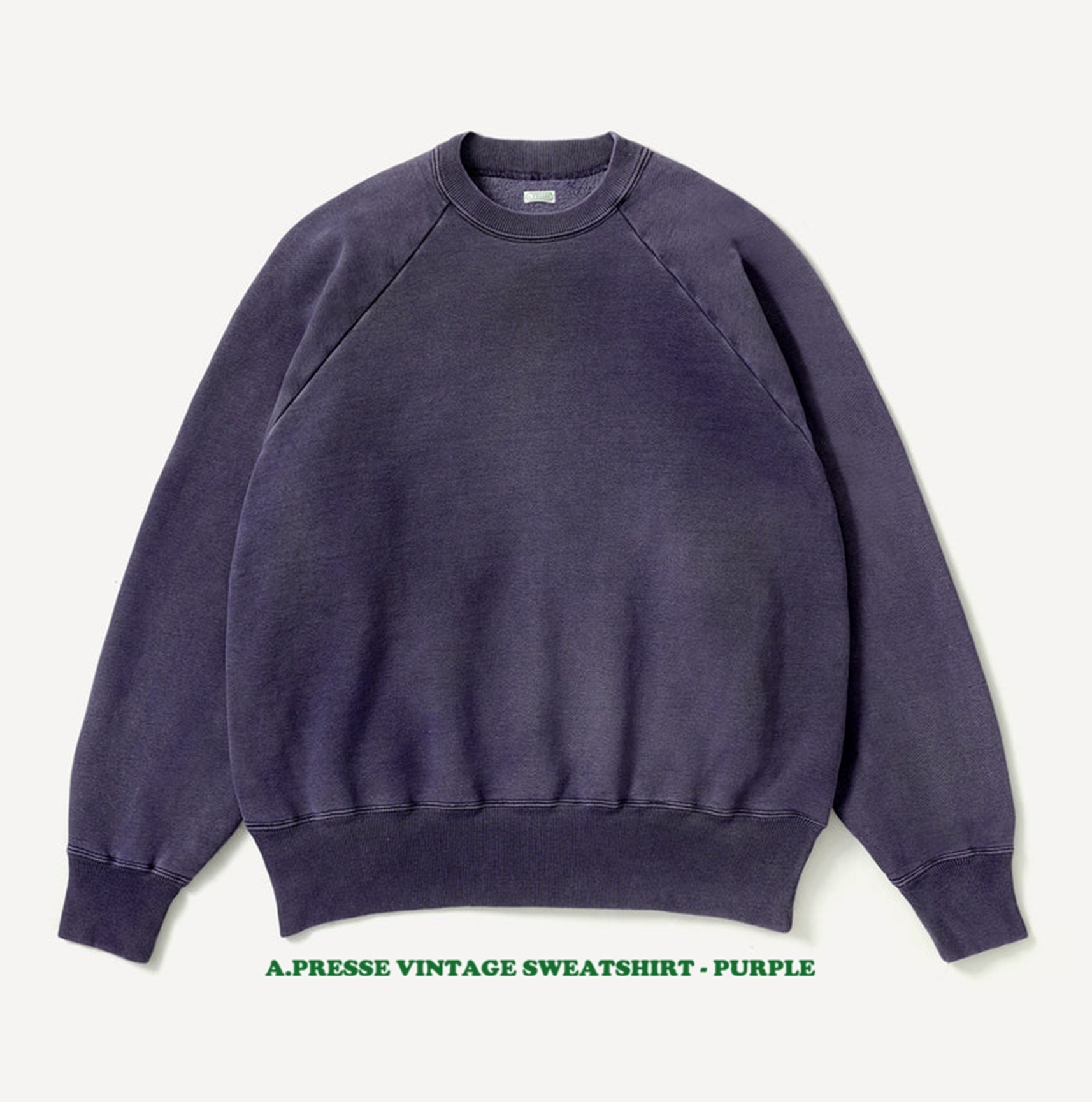 A.PRESSE 2026 A/W VINTAGE SWEATSHIRT (26AAP-05-09) - PURPLE PRE ORDER ITEM (預訂中)
