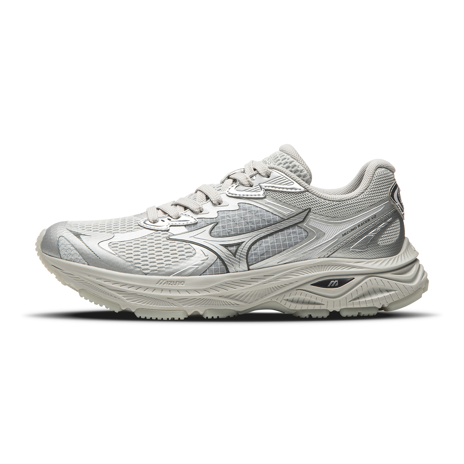 【代購】Mizuno RACER V2 Low top Sprint Running Shoes Unisex Silver D1GH250607