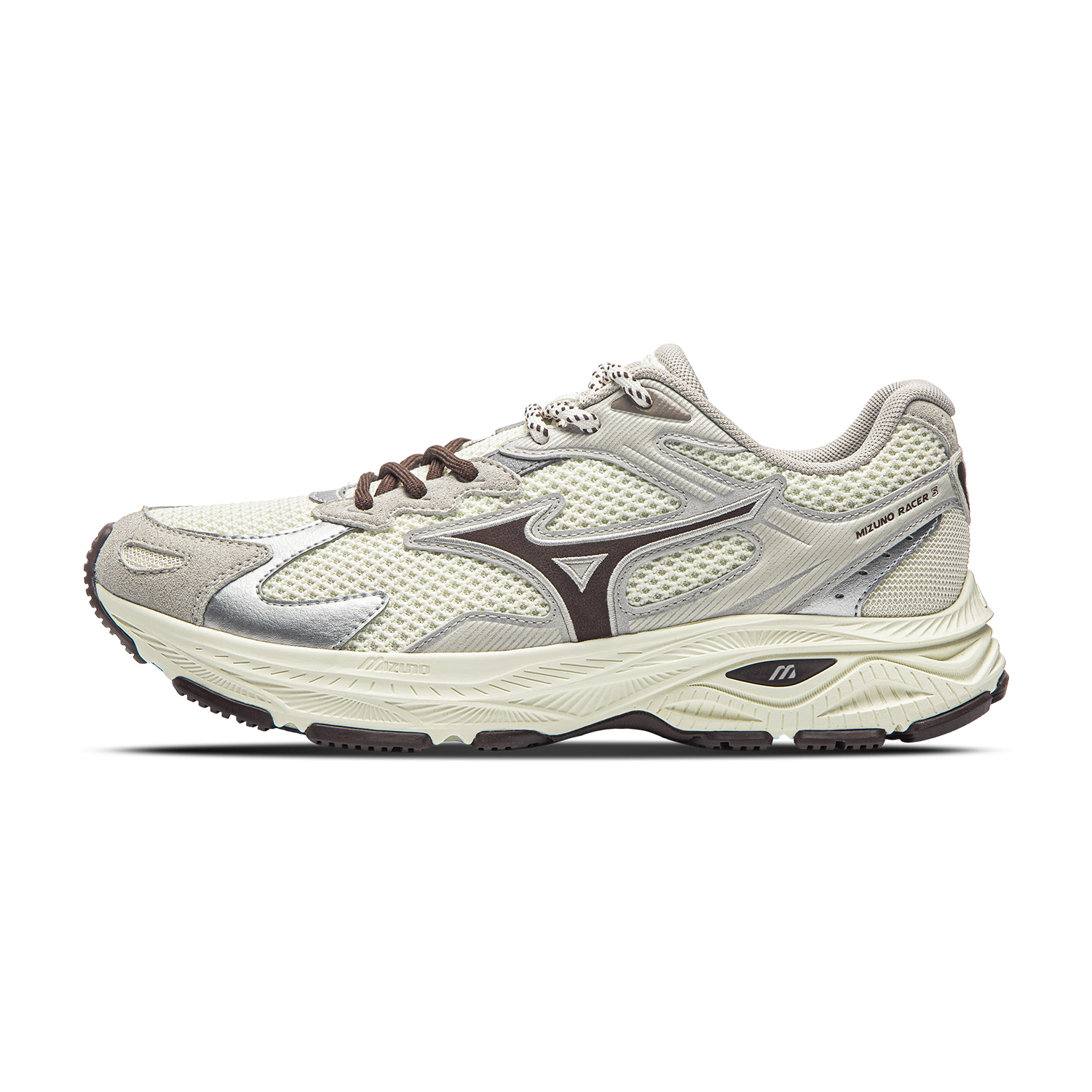 【代購】Mizuno Racer S Slip Resistant, Abrasion Resistant, Breathable Low top Casual Running Shoes Unisex Ecru D1GH253510