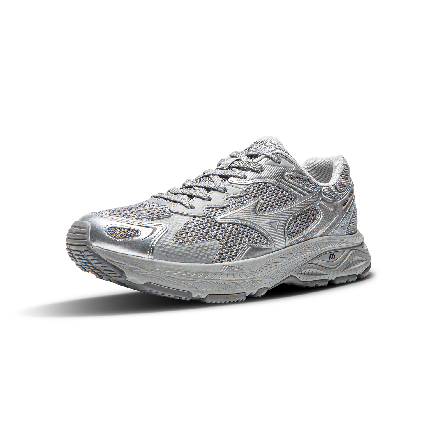 【代購】Mizuno Racer S Abrasion Resistant Breathable Low top Casual Running Shoes Unisex Mist Gray D1GH253516