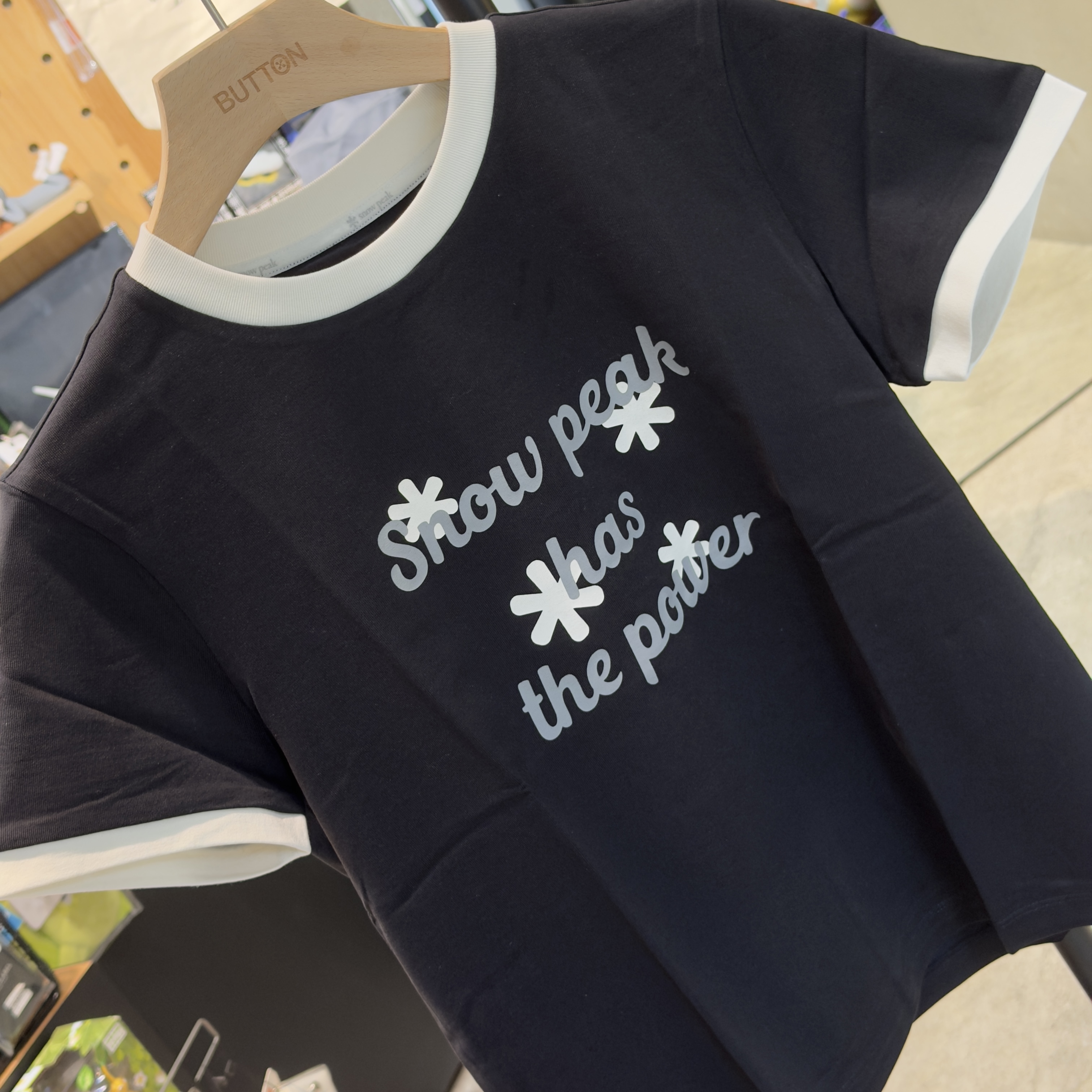 【零碼折扣】Snow Peak Cotton Women Ringer Short Sleeve T-shirts 女款 文字power雪花片 短tee S25MWFTS63