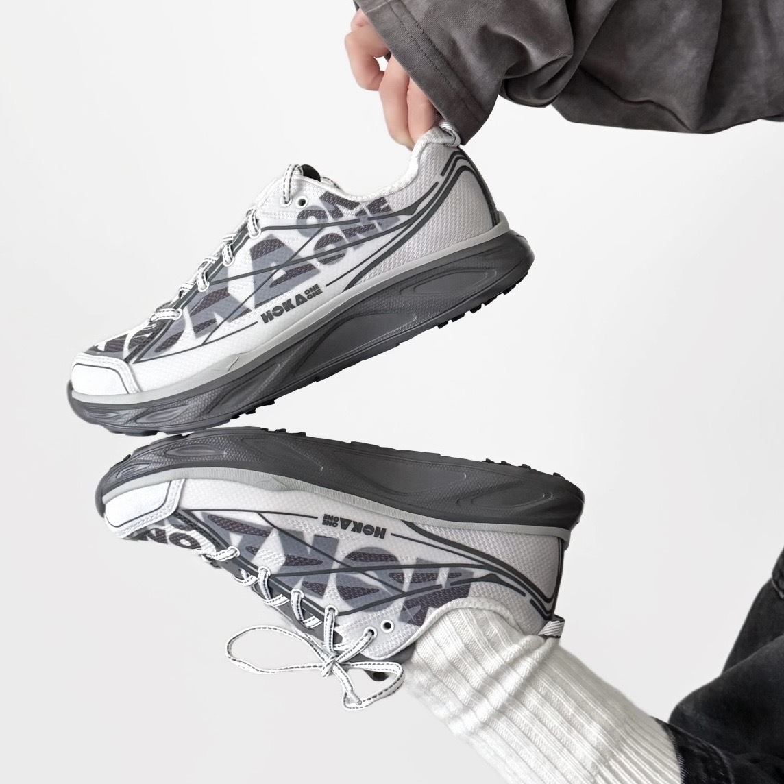 HOKA ONE ONE HUAKA PRO 白灰 太空灰 緩震 跑步鞋 男女 1176672-CTLL