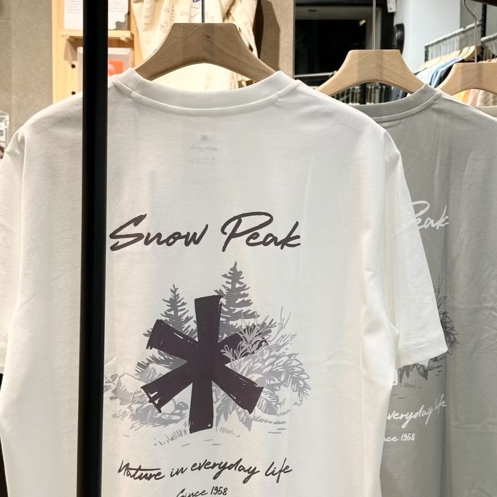 【零碼折扣】Snow Peak Aerocool Asterisk Short Sleeve T-shirt 大印花logo森林 短tee S25MMFTS88 涼感 速乾