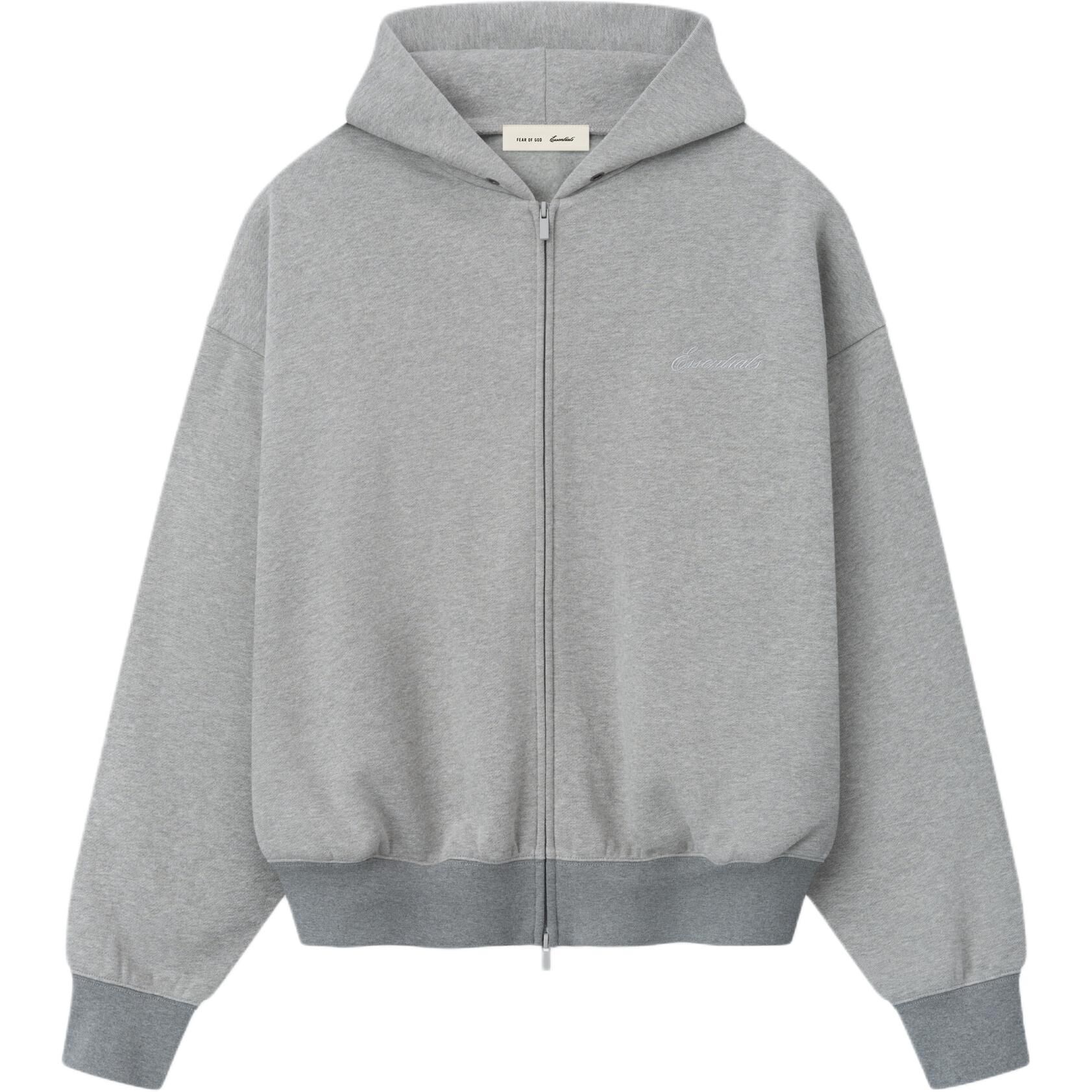 【代購】Fear Of God Essentials SS26 SIGNATURE CLASSIC FULL ZIP HOODIE CONCRETE HEATHER/DARK Sweatshirt Unisex 192SP264783F