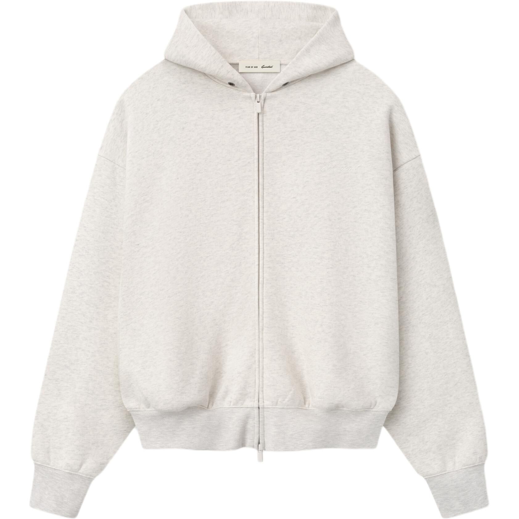 【代購】Fear Of God Essentials SS26 SIGNATURE CLASSIC FULL ZIP HOODIE OATMEAL HEATHER/LIGHT Sweatshirt Unisex 192SP264784F