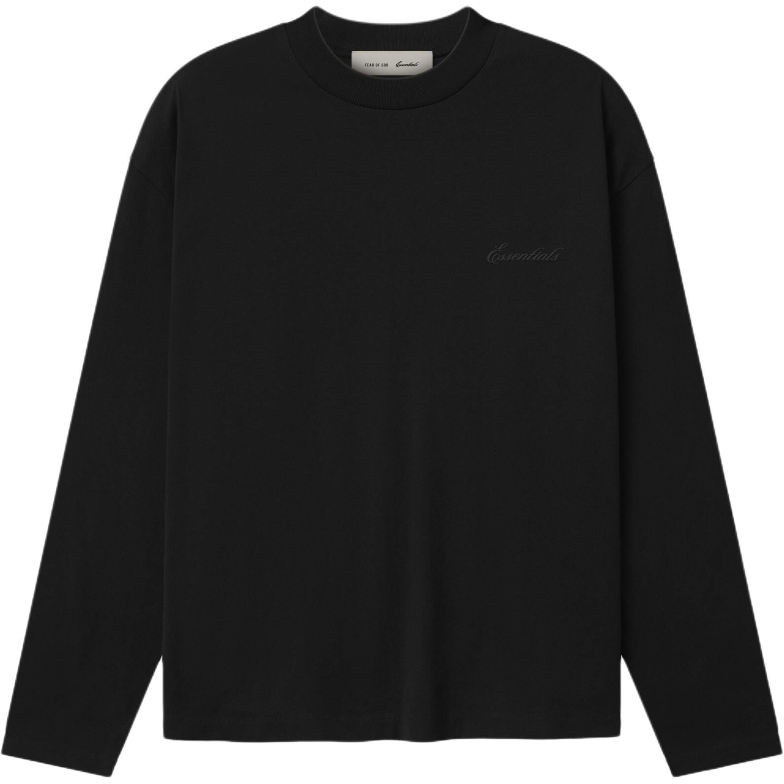 【代購】Fear Of God Essentials SS26 CLASSIC FIT LONG SLEEVE T SHIRT VINTAGE BLACK T Shirt Unisex 125AS264501F
