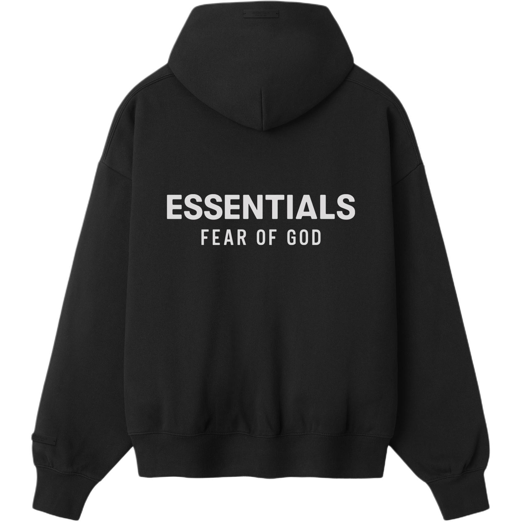 【代購】Fear Of God Essentials SS26 CLASSIC FIT FLEECE ZIPUP HOODIE VINTAGE BLACK/WHITE Sweatshirt Unisex 192AS262071F
