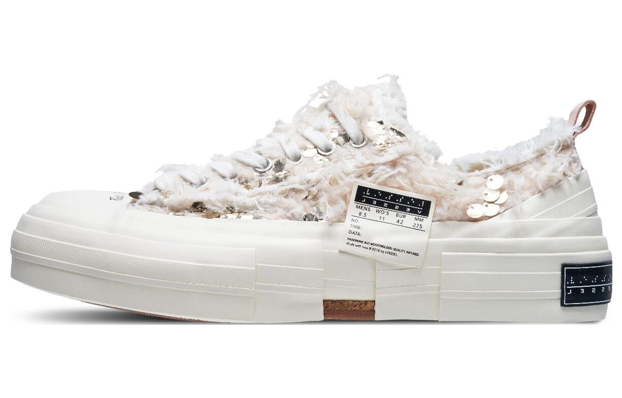 【代購】XVESSEL Swan Heart Low top Canvas Shoes Unisex White Gold F23X01G