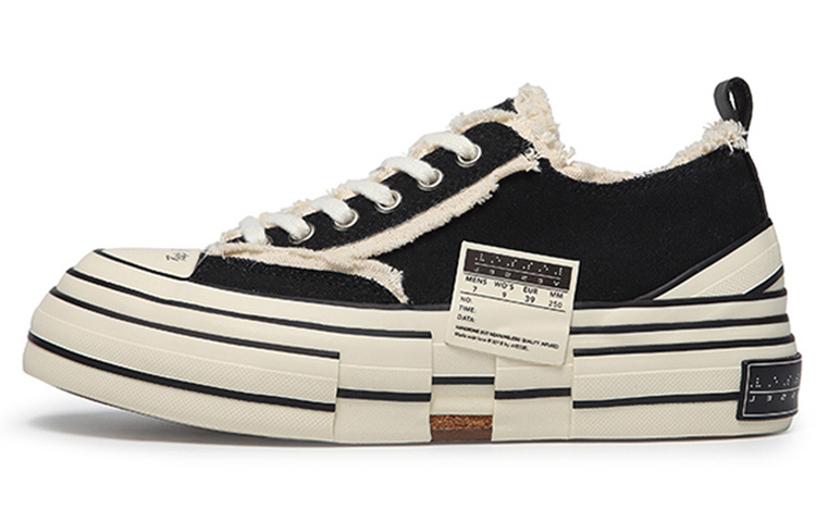 【代購】XVESSEL Black Classic 2.0 Upgraded Hidden Wedge 5cm Low top Canvas Shoes Unisex F19X005B