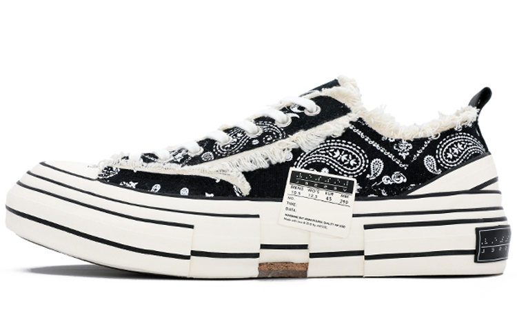 【代購】XVESSEL G.O.P. Lows Paisley Low top Canvas Shoes Unisex Black White F19X001YB