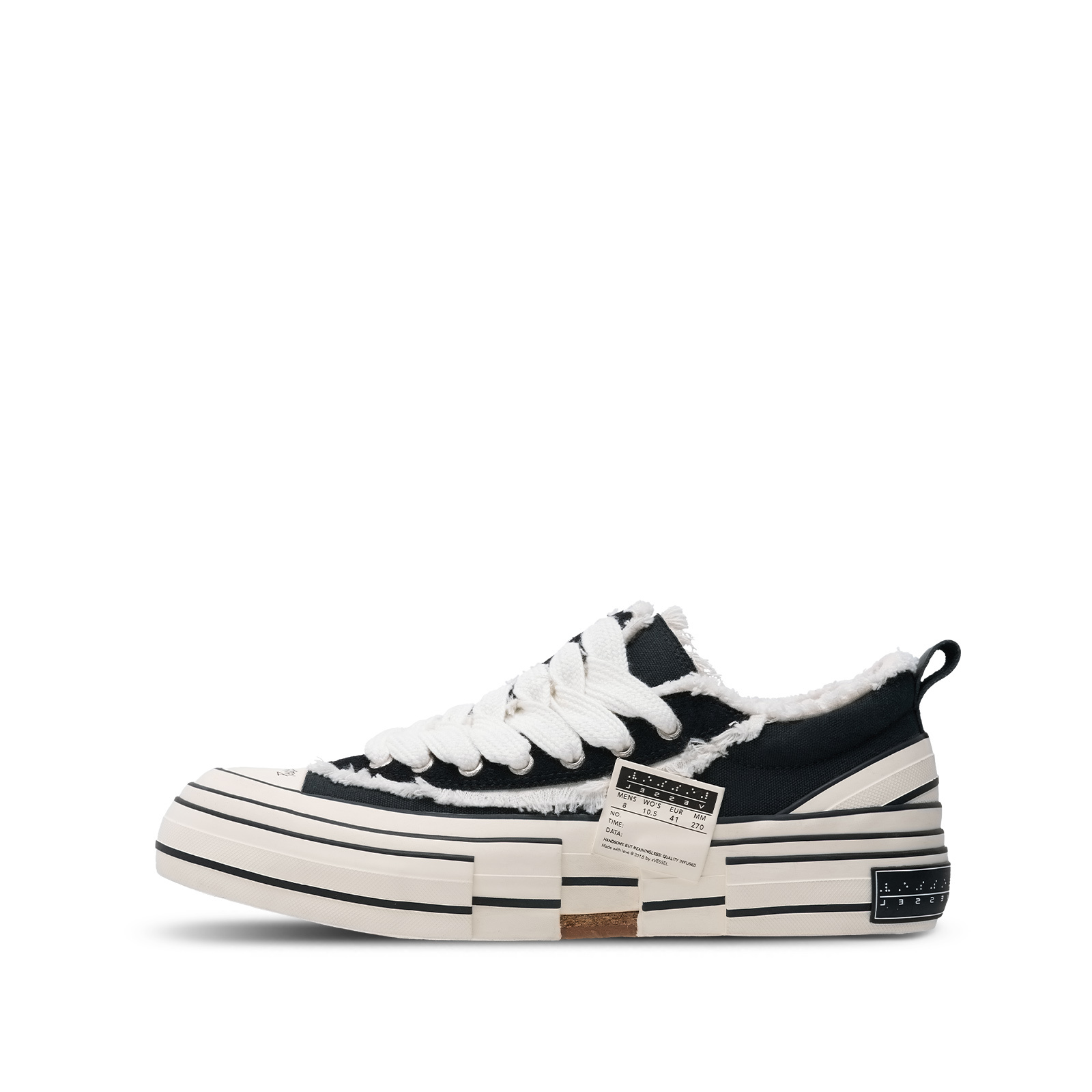 【代購】VESSEL Crooked SHOE Breathable Low top Canvas Shoes Unisex Black S23X23B