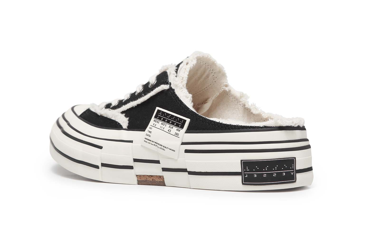 【代購】XVESSEL Closed Toe Slippers Unisex Black White S19X003B