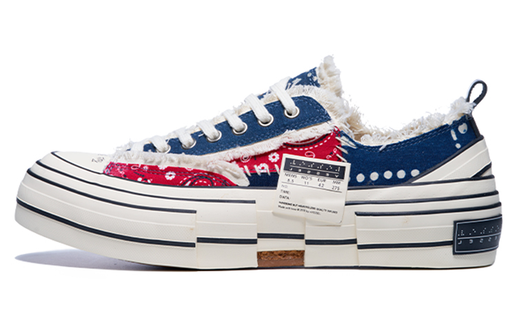 【代購】VESSEL G.o.p. Lows 'Redxblue Paisley' Low top Canvas Shoes Unisex Red Blue F21X28B