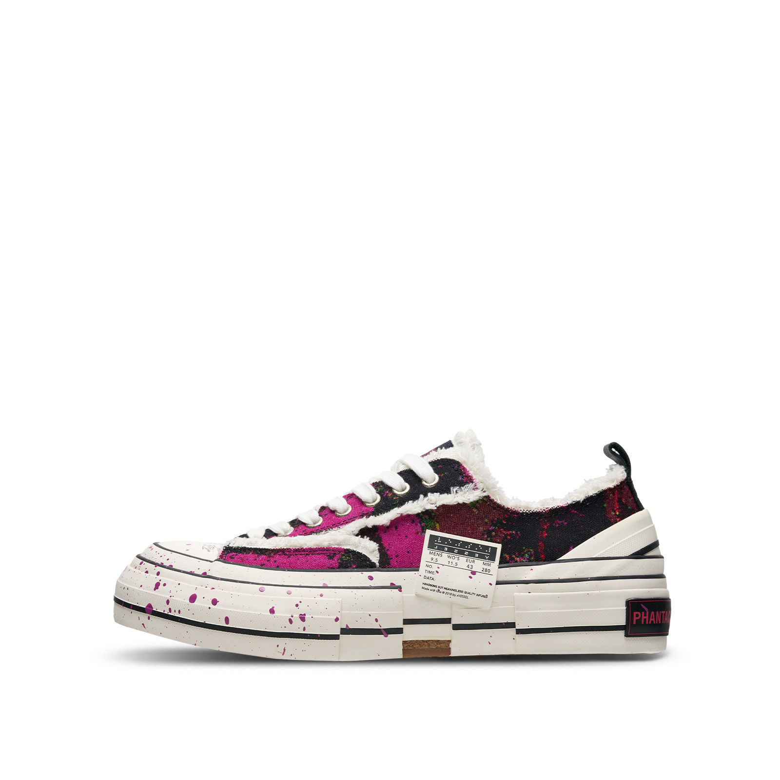 【代購】PHANTACI x VESSEL Fantasy Collaboration Slip Resistant Abrasion Resistant Low top Canvas Shoes Unisex Dark Red S23X25H