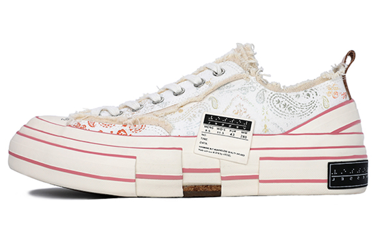 【代購】VESSEL G.O.P. Lows Paisley Flourescence Low top Canvas Shoes Unisex White F20X001BK
