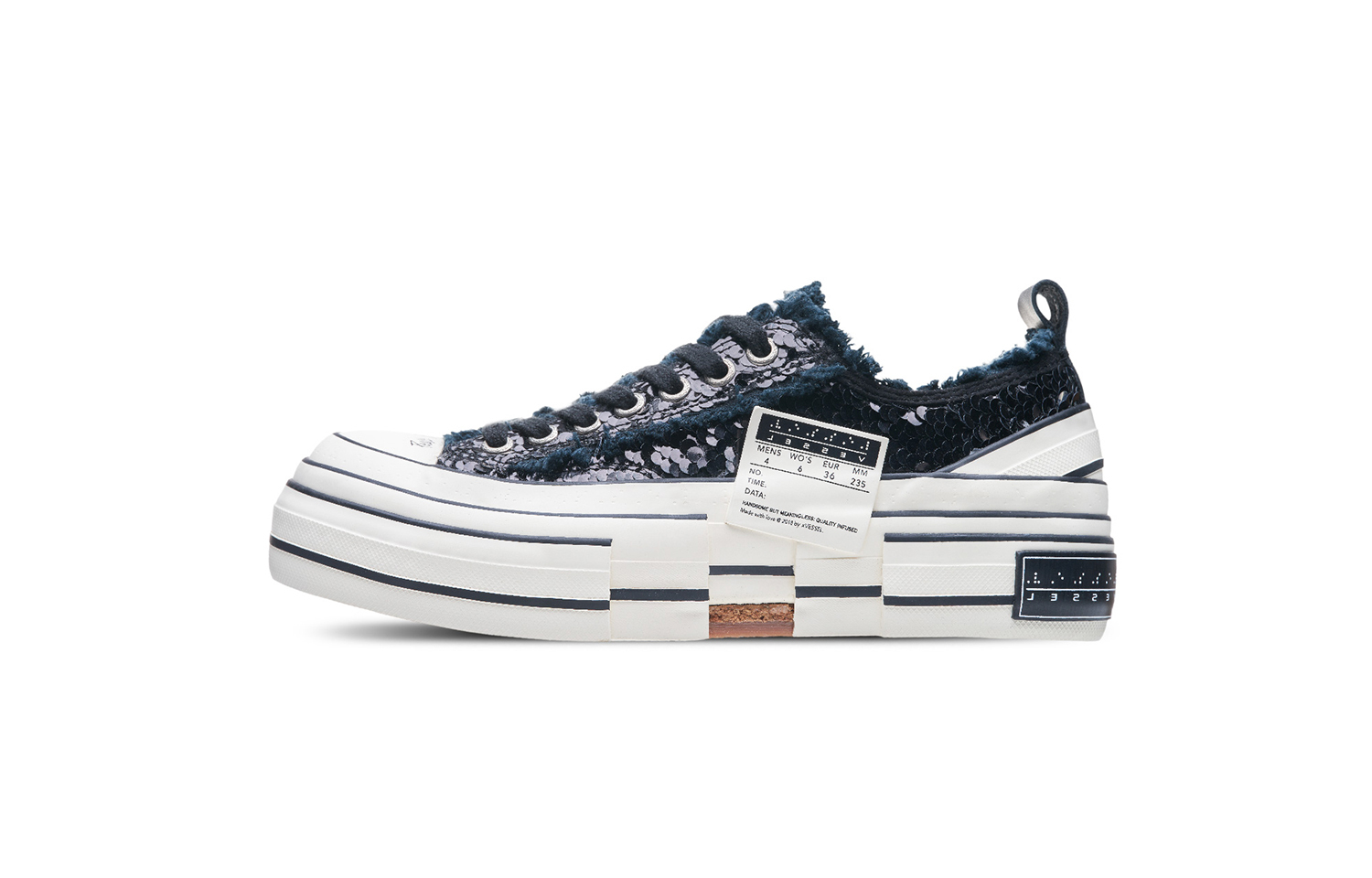 【代購】XVESSEL Sparkling Galaxy Slip Resistant Abrasion Resistant Low top Canvas Shoes Unisex Black F22X92B