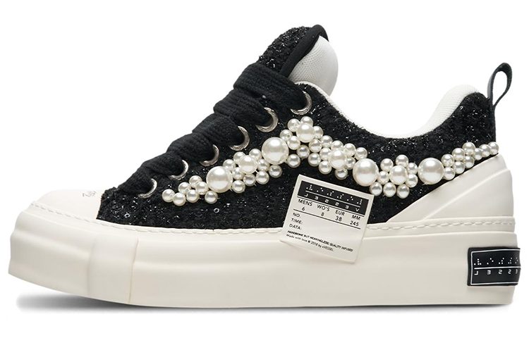 【代購】VESSEL Pearl Nougat, Fine Velvet Mid top Canvas Shoes Unisex F23X34B