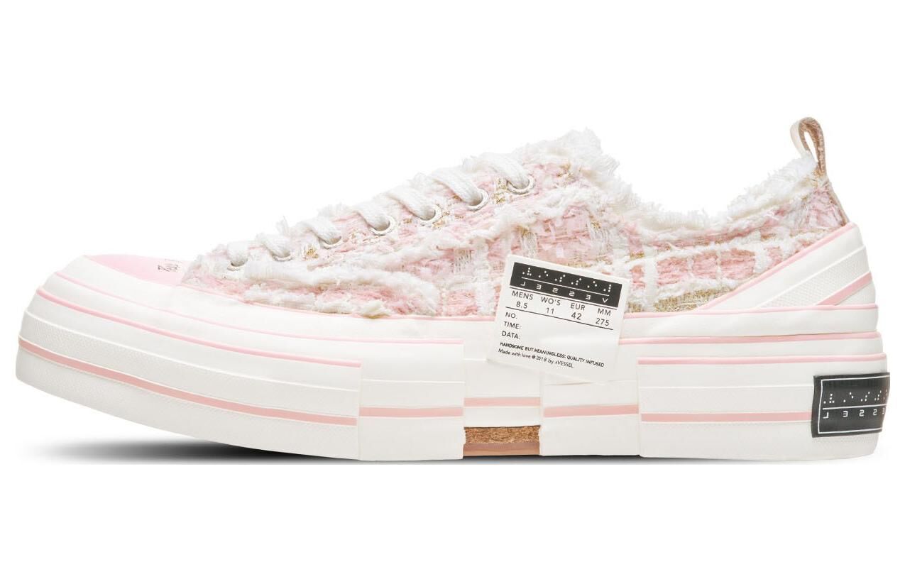 【代購】XVESSEL Low top Canvas Shoes Unisex White Pink F22X75PW