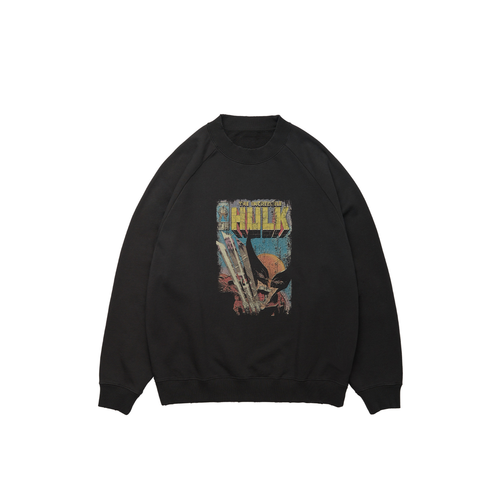 【代購】XVESSEL X MARVEL/ Sweatshirts Unisex Black Crew Neck Moderate Regular Y23X6101B