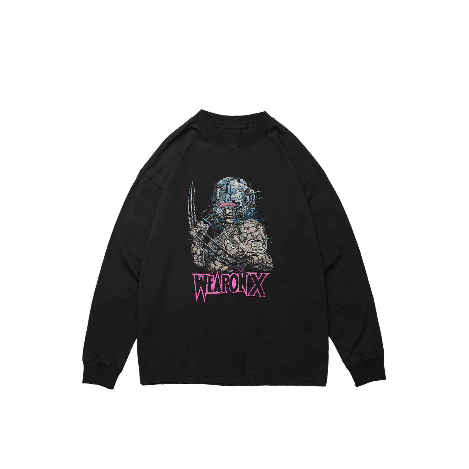 【代購】XVESSEL X MARVEL/ Sweatshirts Unisex Black Crew Neck Moderate Regular Y23X6108B3