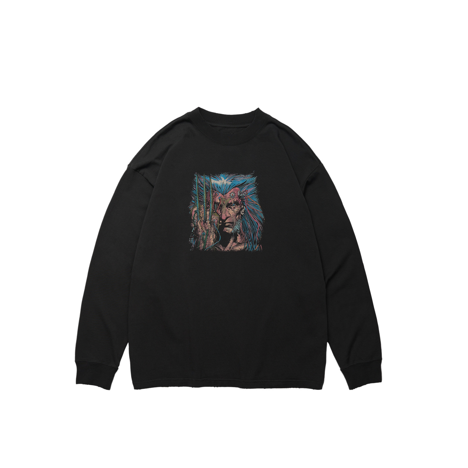 【代購】XVESSEL Sweatshirts Unisex Black Crew Neck Moderate Regular Y23X6110B3