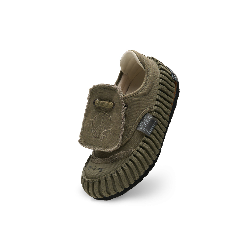 【代購】VESSEL Height Increasing Abrasion Resistant Low top Canvas Shoes Unisex Army Green F24X48G