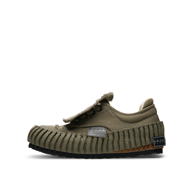【代購】VESSEL Height Increasing Abrasion Resistant Low top Canvas Shoes Unisex Army Green F24X48G
