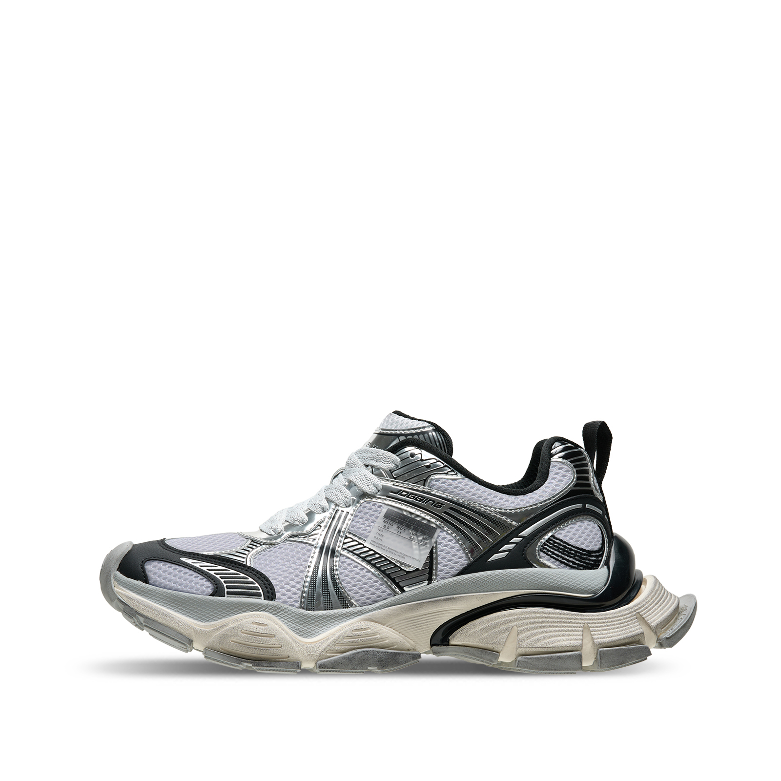 【代購】HajimeSorayama x VESSEL Low top Chunky Sneakers Unisex Silver Black F25X68S