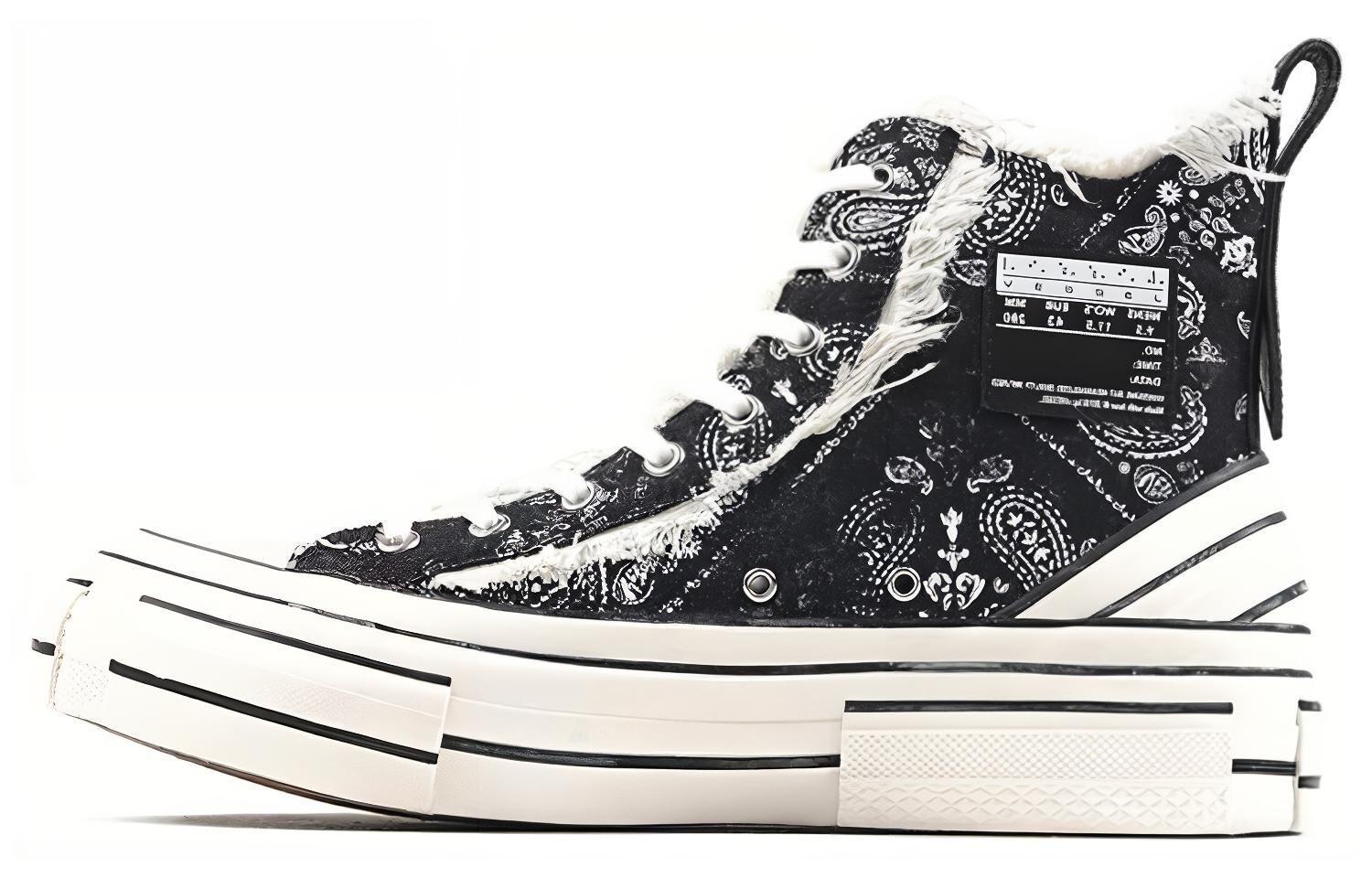 【代購】XVESSEL High top Canvas Shoes Unisex Black White F19X008YB