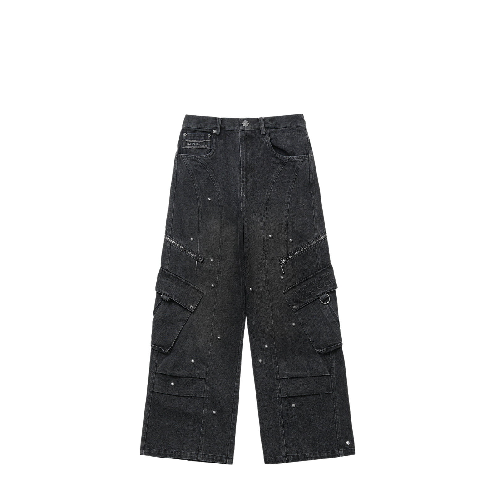 【代購】XVESSEL Jeans Unisex Black Moderate Straight Fit Pants Y23SS708B
