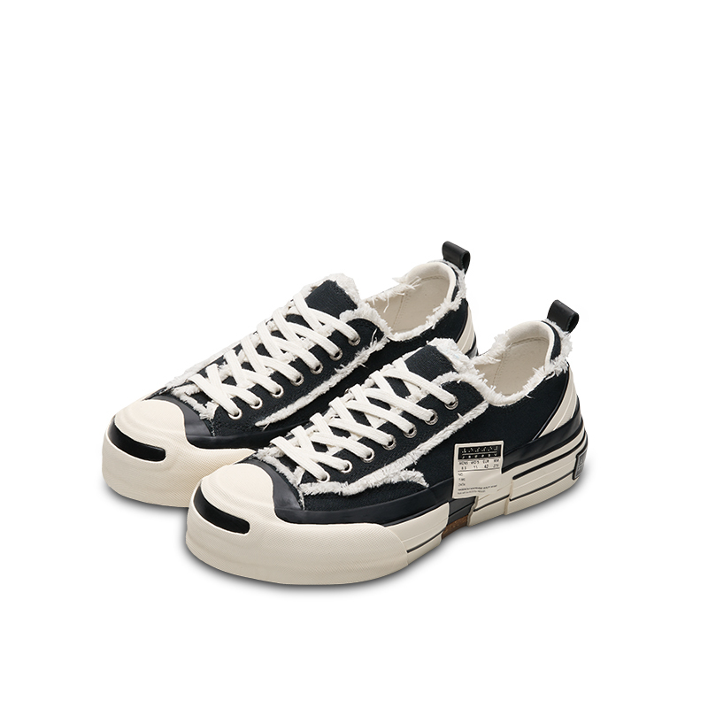 【代購】VESSEL Classic Open Ended Smile Low top Canvas Shoes Unisex Beige Black F24X42B