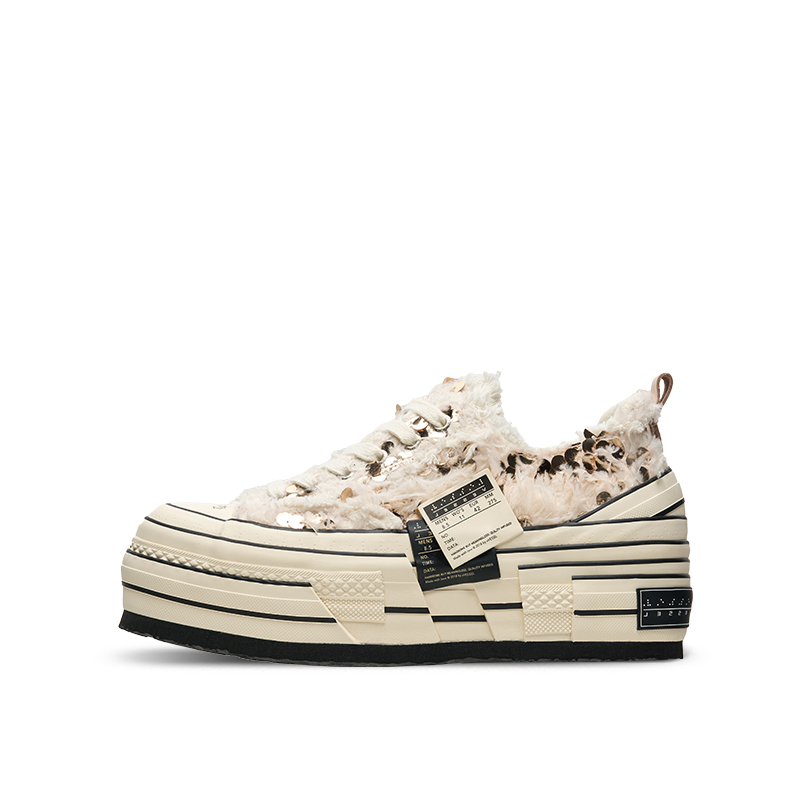 【代購】VESSEL Double Side Label Swan Ladder Low top Canvas Shoes Unisex White Gold F24X55G