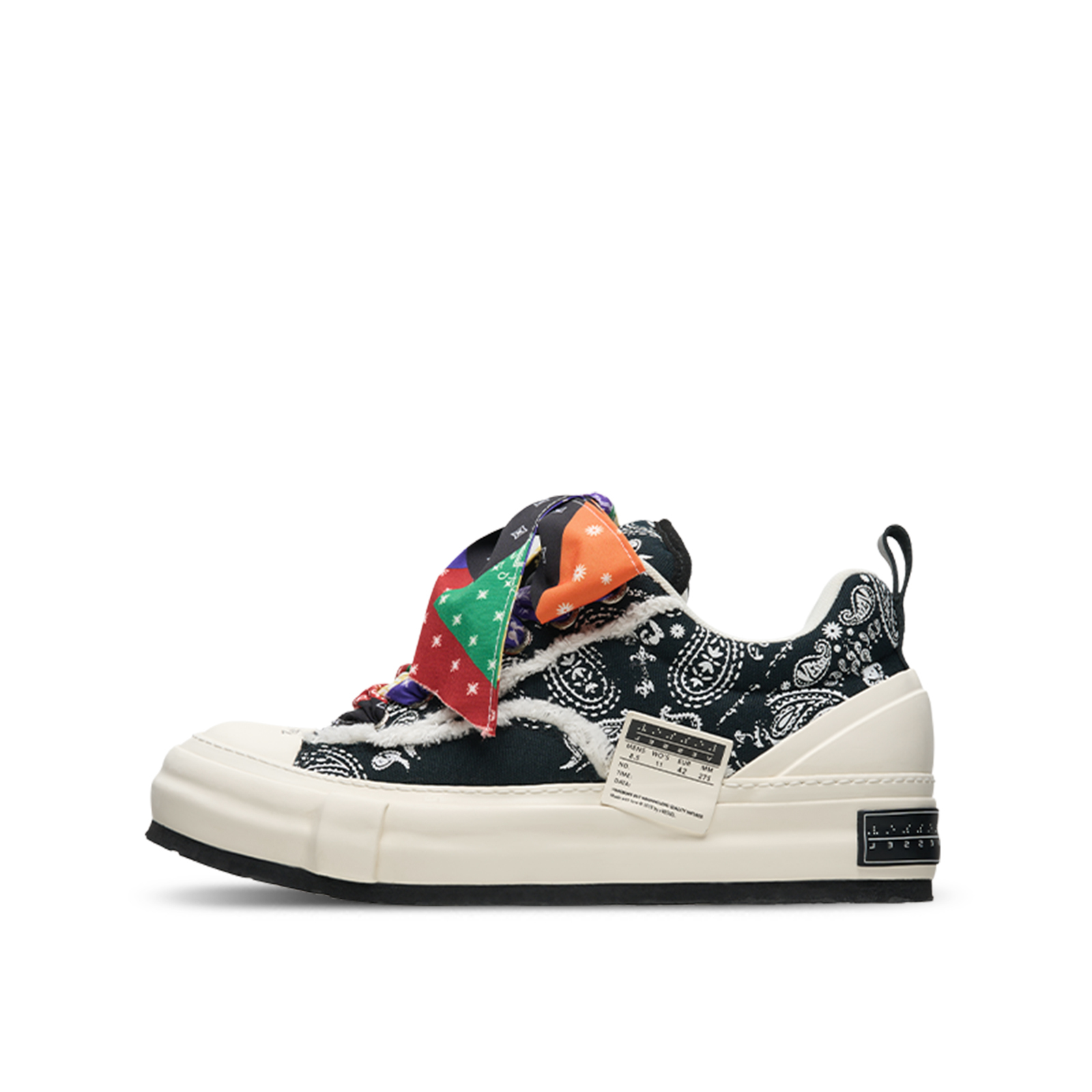 【代購】VESSEL Nougat, Paisley Mid top Canvas Shoes Unisex Black F24X03B