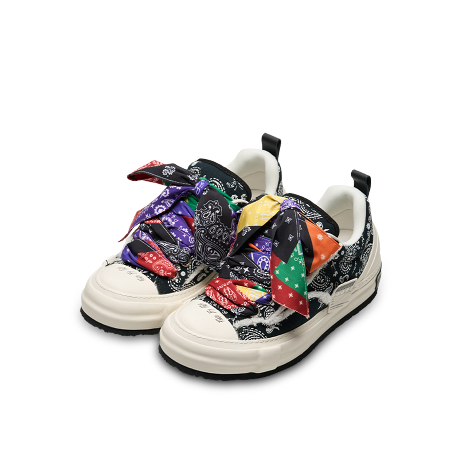 【代購】VESSEL Nougat, Paisley Mid top Canvas Shoes Unisex Black F24X03B