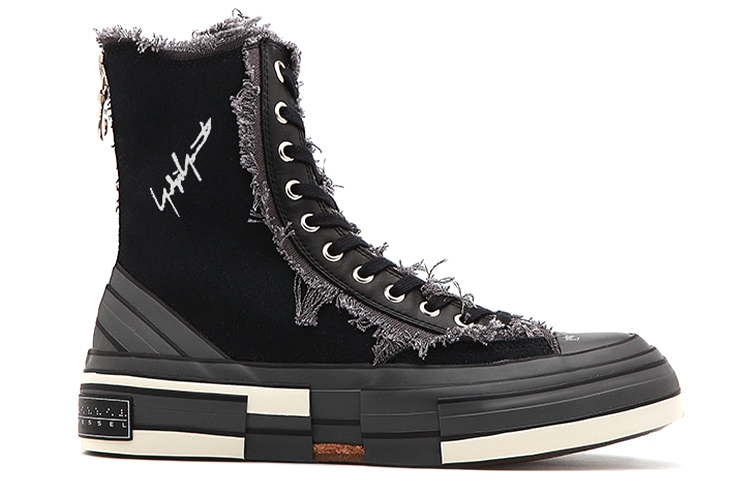 【代購】XVESSEL x Yohji Yamamoto G.O.P. Highs Coverage Height Increasing High top Skateboard Shoes Unisex Black FN-E03-062-1
