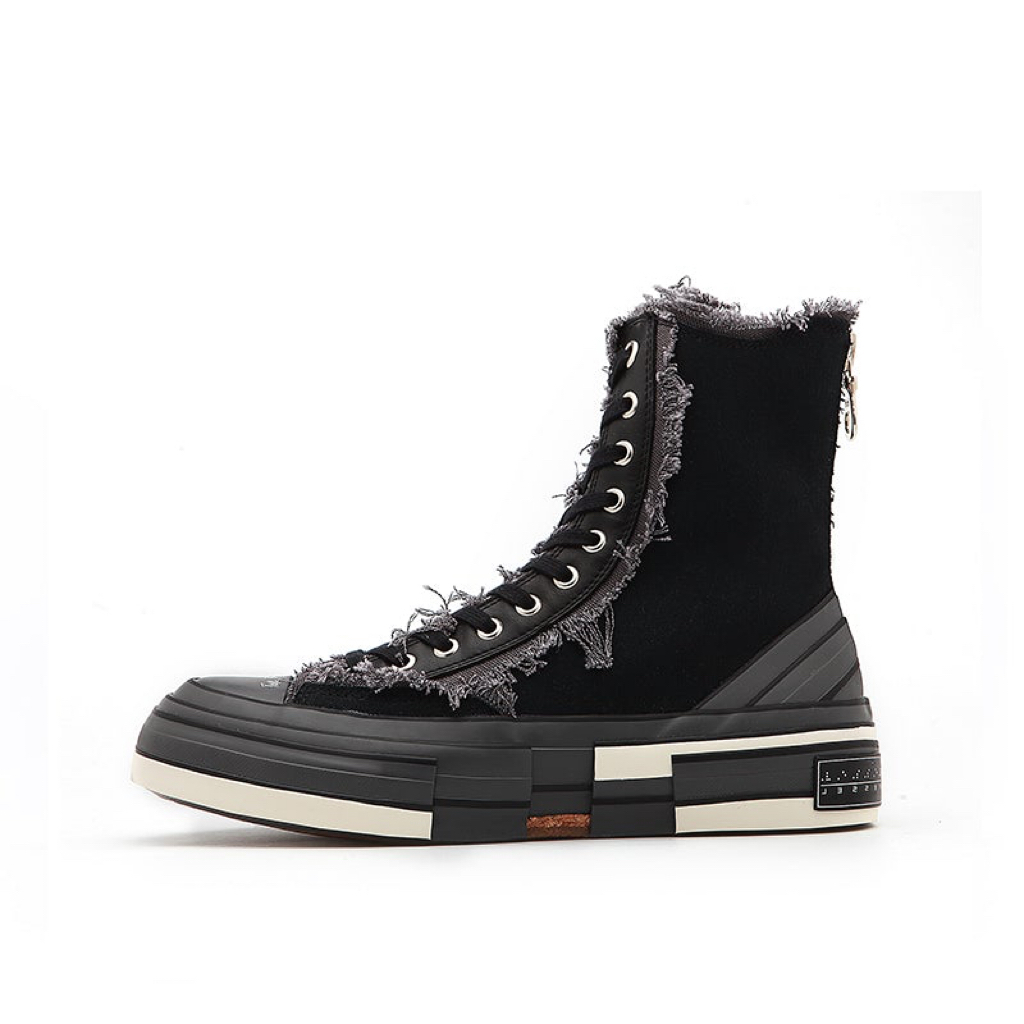 【代購】XVESSEL x Yohji Yamamoto G.O.P. Highs Coverage Height Increasing High top Skateboard Shoes Unisex Black FN-E03-062-1
