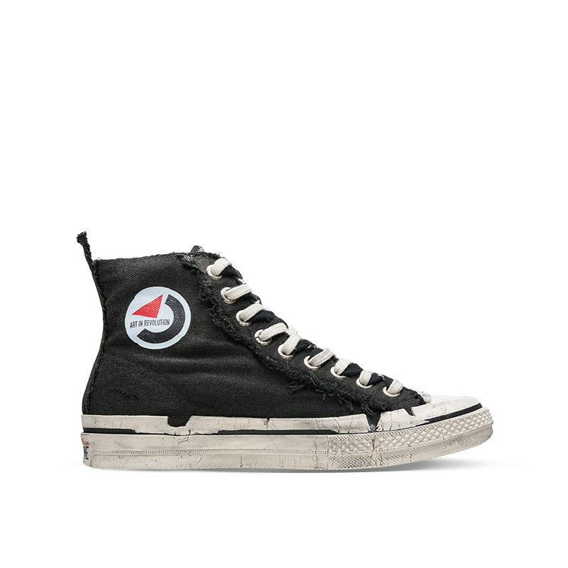 【代購】VESSEL High top Canvas Shoes Unisex Black S25X77B