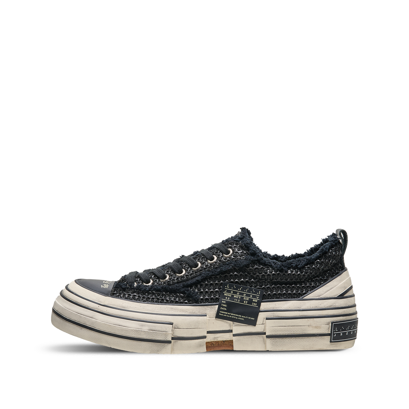 【代購】VESSEL Low top Canvas Shoes Unisex Black S25X81B