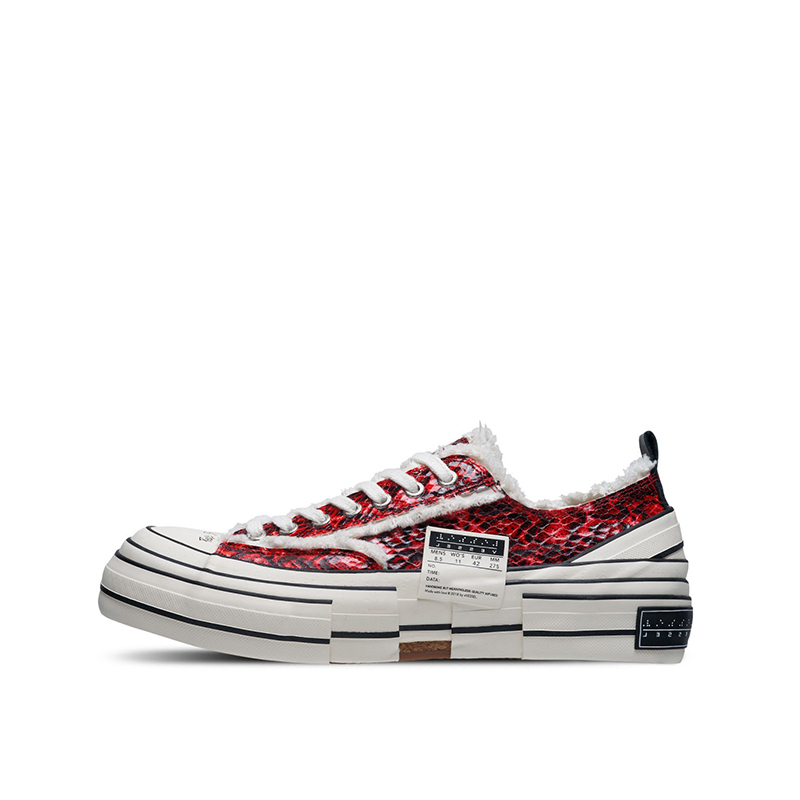【代購】VESSEL G.O.P. Lows Python Pattern Low top Canvas Shoes Unisex Red F22X86R